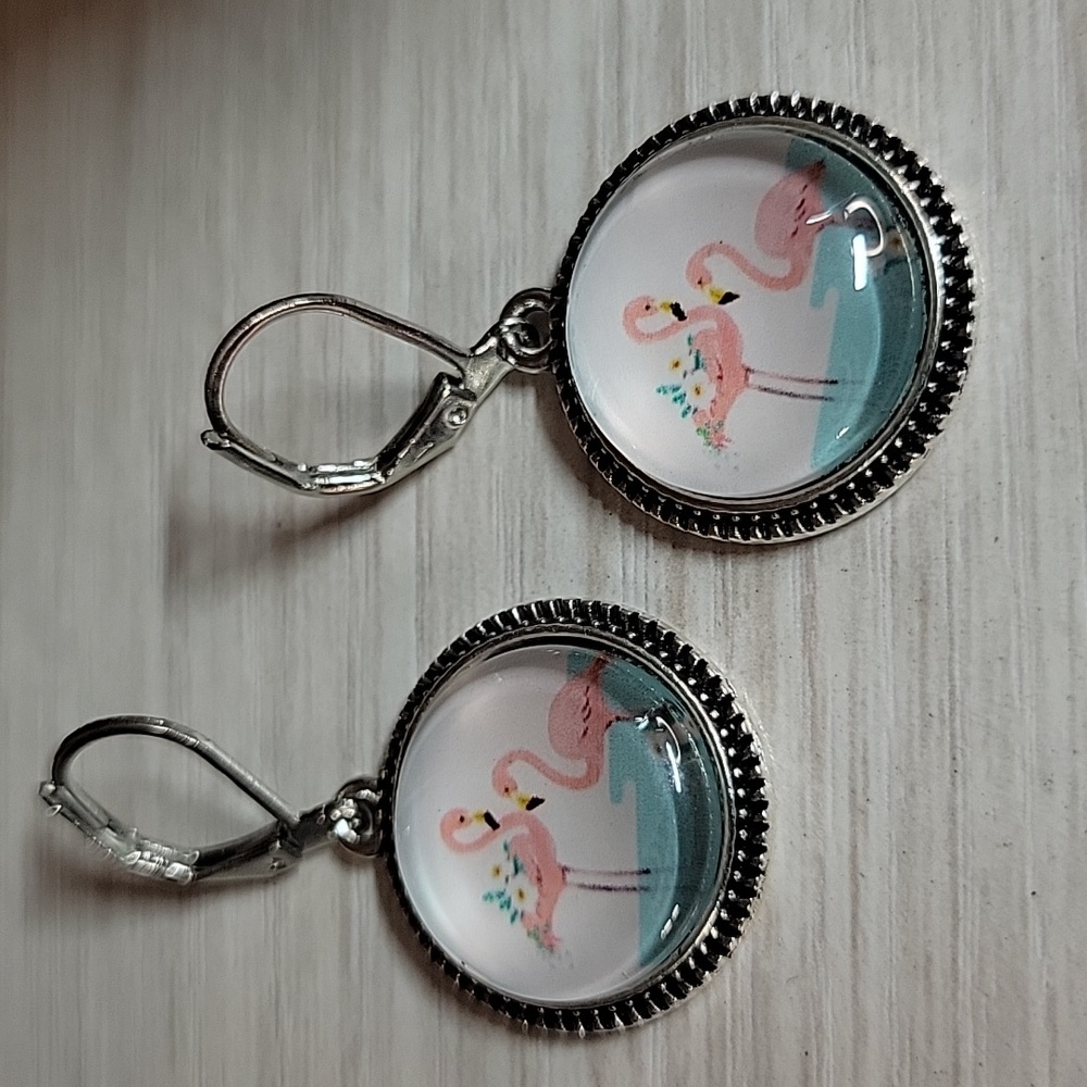 Flamingo Floral Drop Earrings